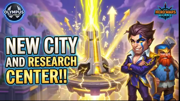 The Biggest Research Update new city and Research Center in Hero Wars Alliance