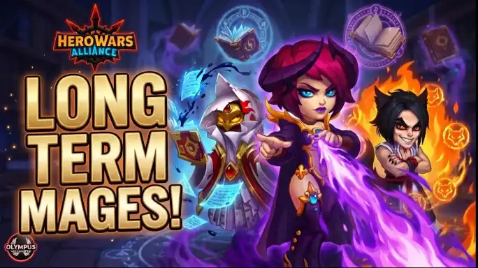 The Ultimate Mage Guide for Hero Wars Alliance featuring long-term Mage heroes