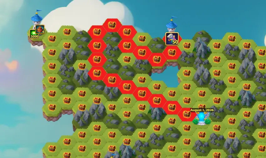 August Mysterious Island Guide Tower 2 Red Path 50 Elemental Catalysts 17 Moves