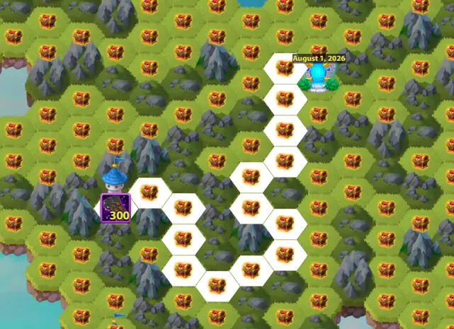 August Mysterious Island Guide Tower 8 White Path 300 Great Enchantment Runes 15 Moves