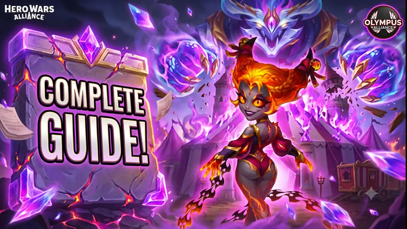 Elarite Heat Season Guide event calendar overview for Hero Wars Alliance