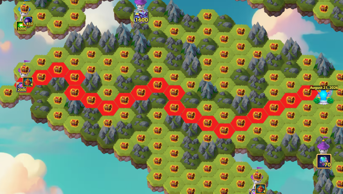Hero Wars Alecto Mysterious Island Tower 2 Red Path 2000 Crown of Distortion 20 Moves