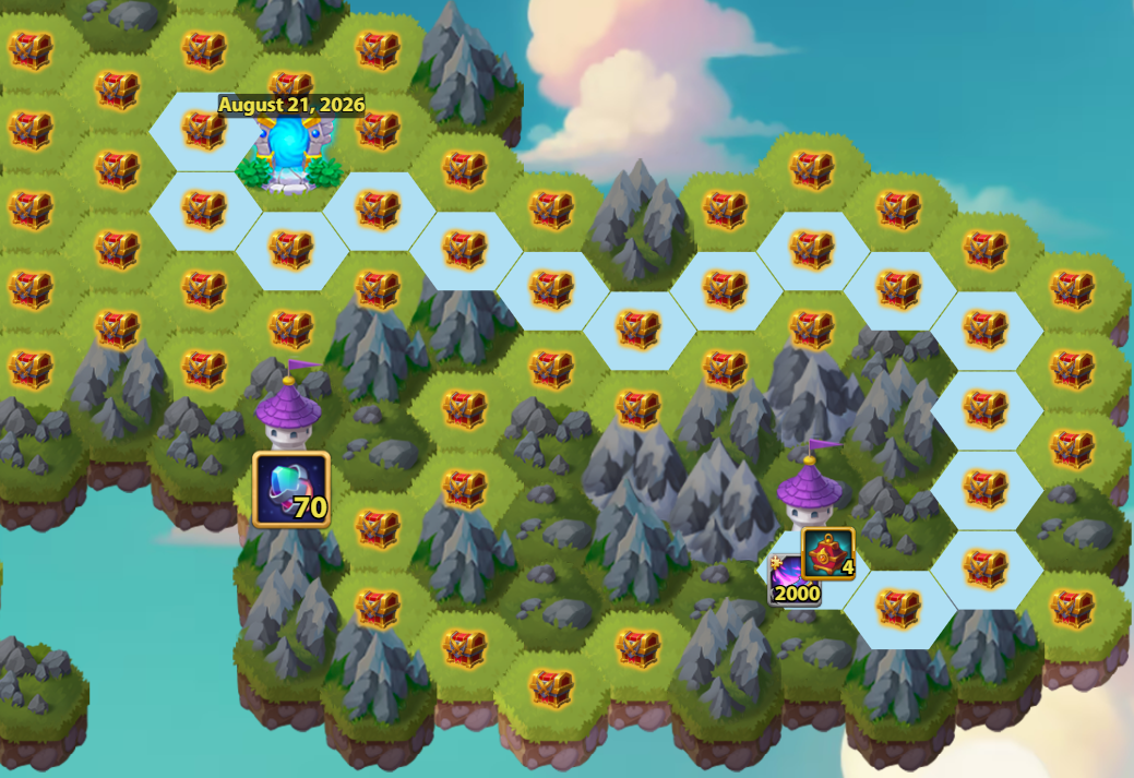 Hero Wars Alecto Mysterious Island Tower 5 Sky Blue Path 2000 Zorval's Wing 16 Moves