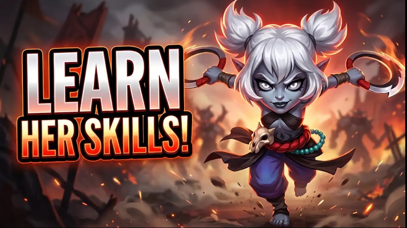 Hero Wars Ultimate Kayla Guide showing Kayla the Queen and her Phoenix Glyph build