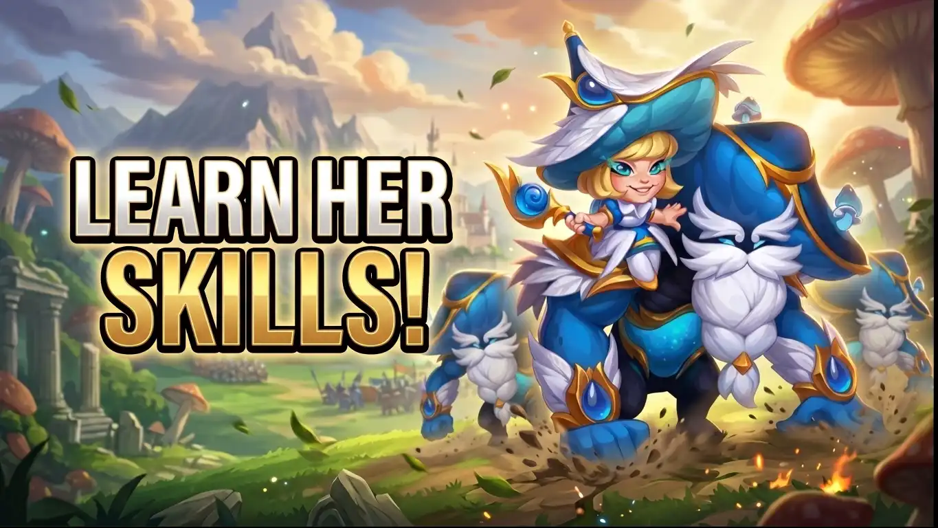 Mushy and Shroom Tank Guide showing copies, healing, and silence in Hero Wars Web