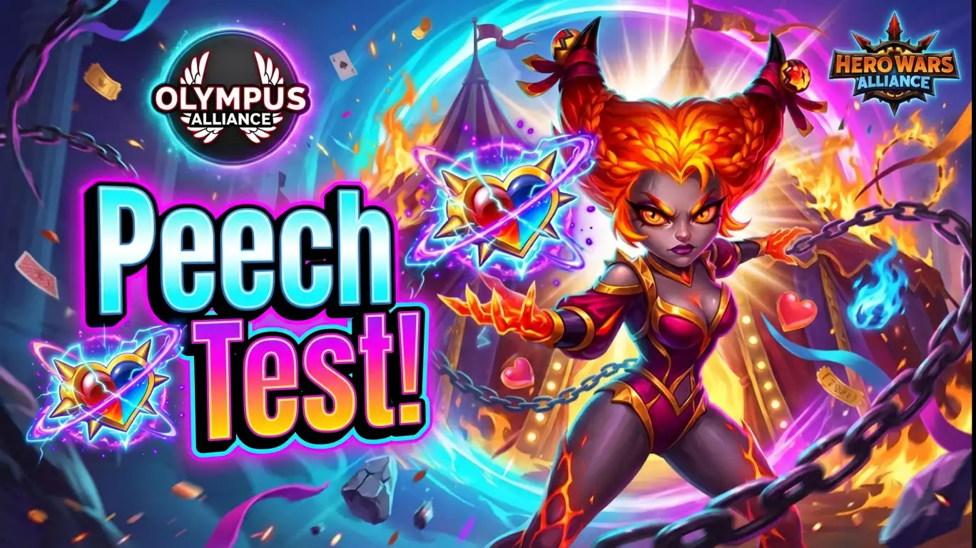 Peech Weekend Relics Guide showing Peech ready for relic testing in Hero Wars Alliance