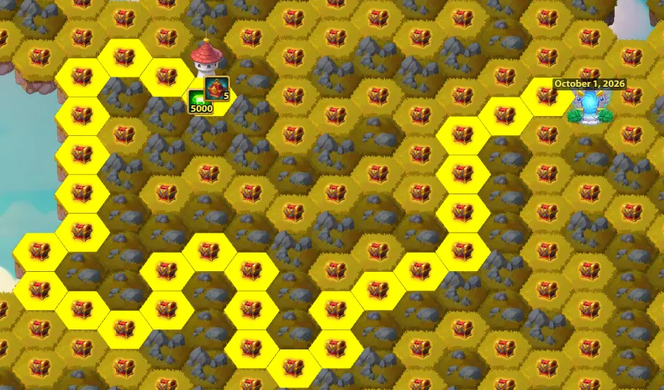 October Mysterious Island Guide Tower 1 Yellow Path 5000 Emeralds 29 Moves
