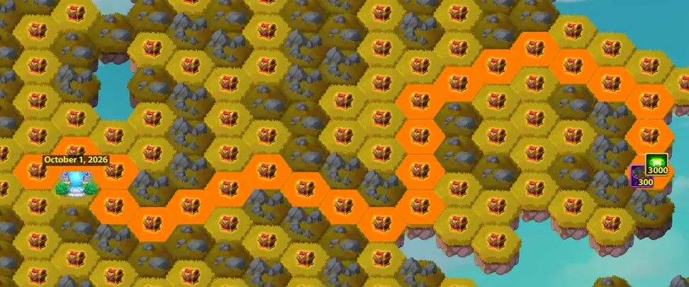 October Mysterious Island Guide Tower 3 Orange Path 3000 Emeralds 300 Great Enchantment Runes 23 Moves