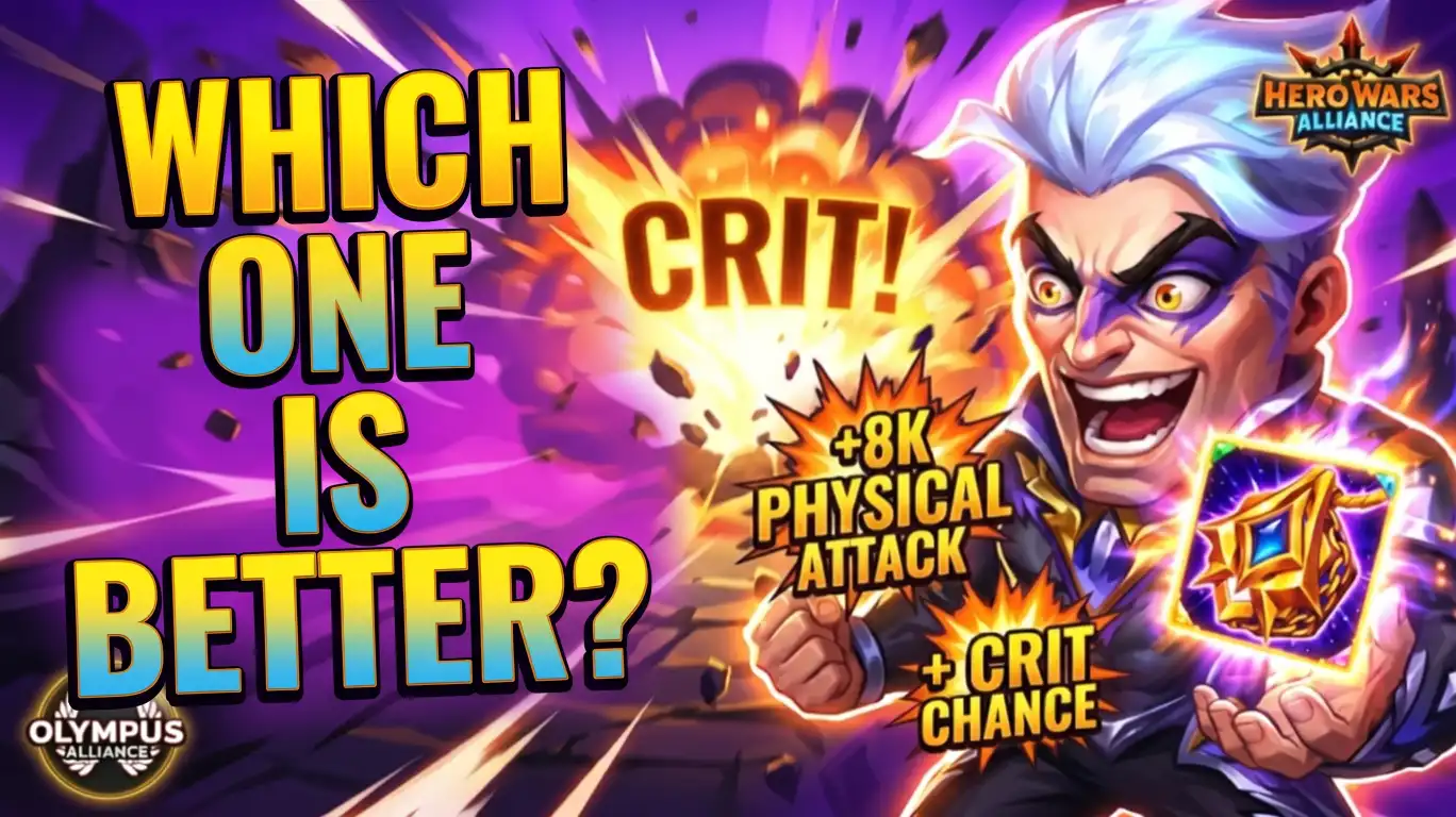 Crow Talisman Comparison in Hero Wars Alliance – Talisman of Verdict with Physical Attack and Crit Chance