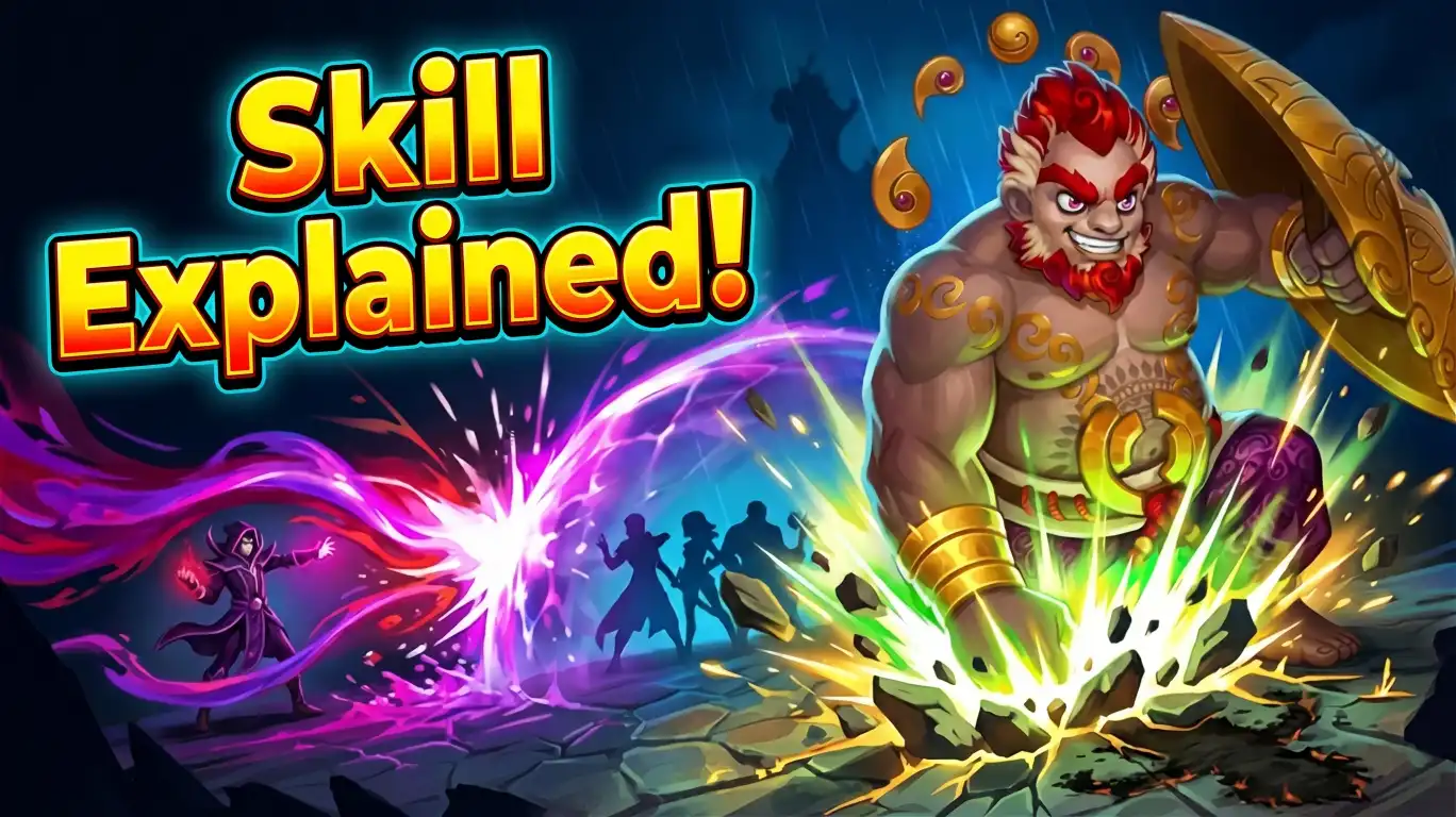 Hero Wars Rufus explained: Rufus shrugging off magic damage behind Rakashi's Barrier