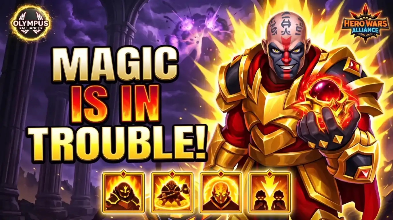 Luther Relics Breakdown showing all four Legendary Relic abilities in Hero Wars Alliance